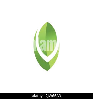 letter V leaf nature logo icon vector graphic design Stock Vector
