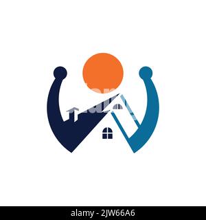 letter W home residence logo icon vector graphic design Stock Vector