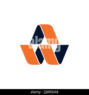 stylish letter A W logo icon vector graphic design Stock Vector