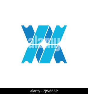 stylish letter W M or V A logo icon vector graphic design Stock Vector