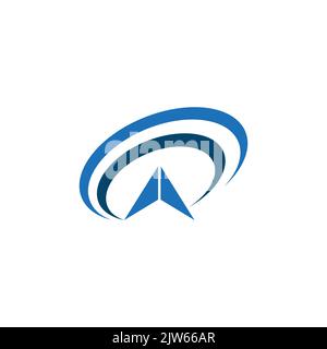 letter A arrow planet logo icon vector graphic design Stock Vector