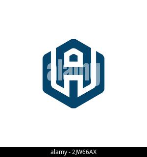 letter A W polygon logo icon vector graphic design Stock Vector