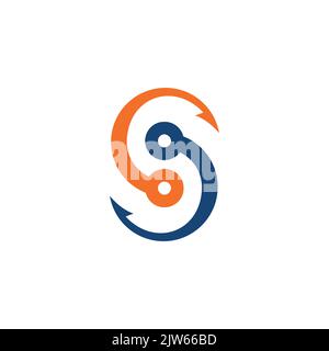 letter S hook fishing logo icon vector graphic design Stock Vector