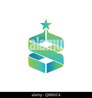 number 8 star stick logo icon vector graphic design Stock Vector