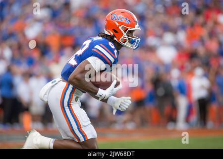 September 3, 2022: Florida Gators wide receiver Ja'Markis Weston (82) returns the opening kick-off during the NCAA football game between the Utah Utes and the Florida Gators at Ben Hill Griffin Stadium Gainesville, FL. The Florida Gators defeat number 7 Utah Utes 29 to 26. Jonathan Huff/CSM. Stock Photo