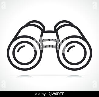 binoculars thin line icon isolated black illustration Stock Vector