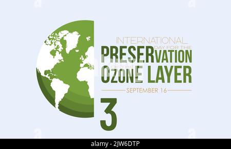 Vector illustration design concept of International day for the preservation of the ozone layer observed on every september 16. Stock Vector