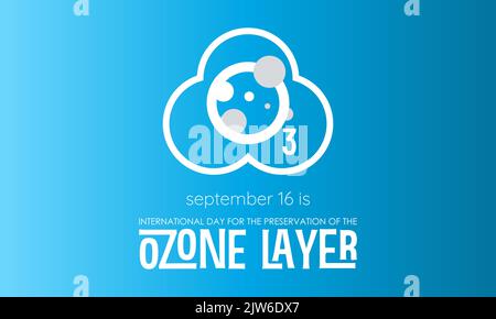 Vector illustration design concept of International day for the preservation of the ozone layer observed on every september 16. Stock Vector