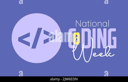 Vector illustration design concept of National coding week observed on every september. Stock Vector