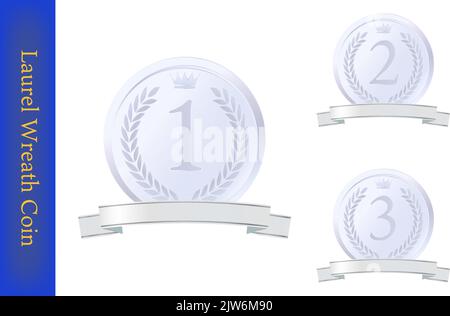 Laurel wreath medal and ribbon Stock Vector