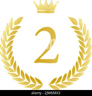 Laurel wreath and crown ranking illustration Stock Vector