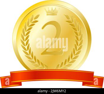 Laurel wreath medal and ribbon Stock Vector