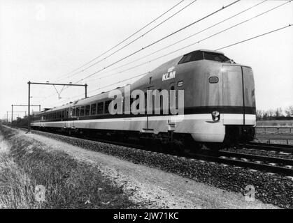 Image of the Electric train set no. 4011 (Plan Z, ICM-I) of the N.S. as K.L.M. train. Stock Photo