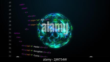 Image of data processing and shapes on black background Stock Photo - Alamy