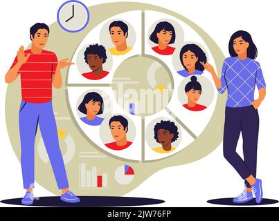 Audience segmentation, marketing research vector illustration. Cartoon ...