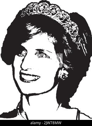 Princess diana portrait Stock Vector Images - Alamy