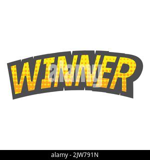 Winner 3d letters with halftone vector. Lettering colorful pop art. Stock Vector