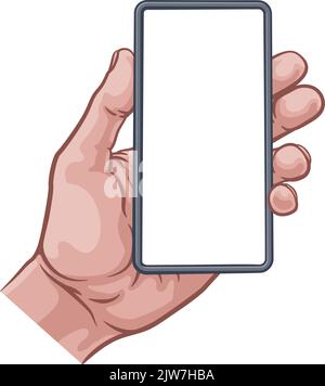 Phone Hand Comic Book Pop Art Cartoon Illustration Stock Vector