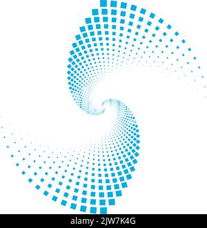Spiral space swirl, global network whirlpool and vortex. Vector illustration. Wave abstract motion concept, circle blue round, radial wind cycle, didg Stock Vector