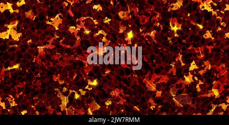 Seamless pattern of magma surface top view. Volcanic lava with cracked ground texture. Hot Broken crust with liquid flame. Abstract vector background. Stock Vector