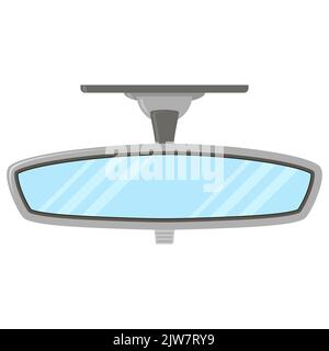 Modern mirror car icon view from inside illustration isolated on white background Stock Photo