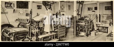 Interior of the Royal soap factory De Duif van Chr. Pleines on the Dolderseweg in Den Dolder: De Drukkerij. Stock Photo