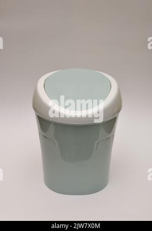 Plastic trashcan, Rubbish bin isolated on white background Stock Photo