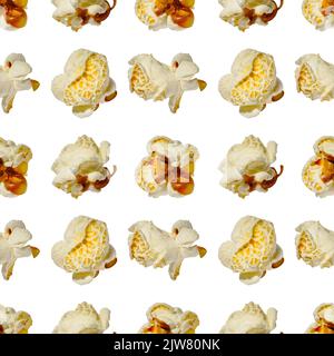 seamless pattern - popcorn. popcorn on a white background, pattern Stock Photo