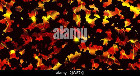 Seamless pattern of lava with cracked ground texture. Hot magma surface top view. Broken crust with liquid flame. Abstract vector background. Volcanic Stock Vector