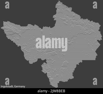 Topographic relief map of INGOLSTADT, GERMANY Stock Vector