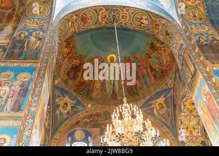 RUSSIA, PETERSBURG - AUG 21, 2022: petersburg saint russia christ church russian orthodox landmark st, for painting icon in famous for culture ortodox Stock Photo