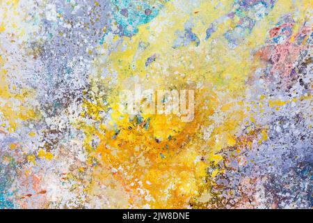 Abstract painting. Textured fragment of artwork. Spots of oil paint. Stock Photo