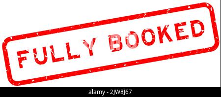 Grunge red fully booked word square rubber seal stamp on white background Stock Vector