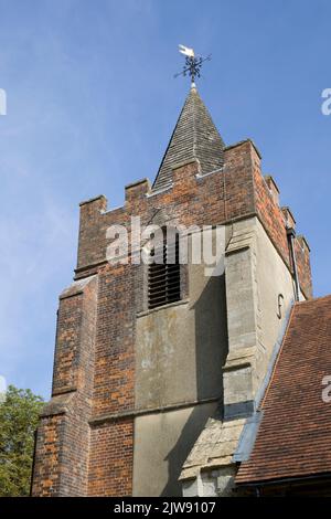 Church Tower All Saints High Laver Essex Stock Photo