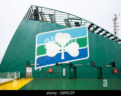 Irish Ferries a transport company that operates passenger and freight services between Holyhead in Anglesea & Ireland Stock Photo