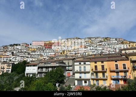 Panoramic view of Calitri, a picturesque village in the province of Avellino in Campania, Italy. Stock Photo