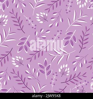 Ornate ditsy floral seamless pattern design. Abstract branches of leaves. Artistic foliage background for printing and textile Stock Vector