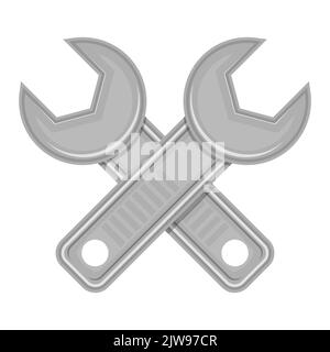 Wrench Screw Icon Isolated on White Background. Industrial Concept Stock Vector