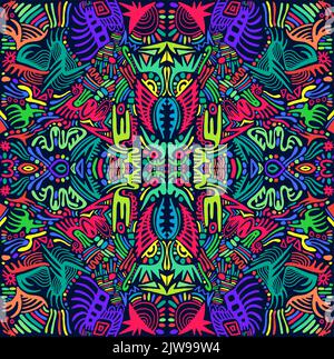 Fantastic simple psychedelic abstract colorful patterns, rainbow multicolor texture. Decorative surreal stylish card. Stock Vector