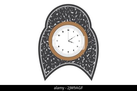 White vintage ringing alarm clock on bright Stock Vector