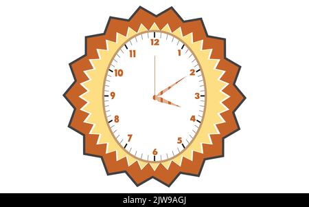 White vintage ringing alarm clock on bright Stock Vector