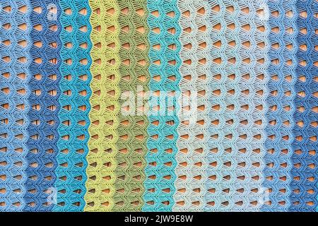 Colourful striped crochet canvas Stock Photo