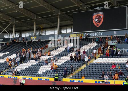 Hull, UK. 04th Sep, 2022. General view inside The MKM Stadium during the Sky Bet Championship match Hull City vs Sheffield United at MKM Stadium, Hull, United Kingdom, 4th September 2022 (Photo by James Heaton/News Images) in Hull, United Kingdom on 9/4/2022. (Photo by James Heaton/News Images/Sipa USA) Credit: Sipa USA/Alamy Live News Stock Photo