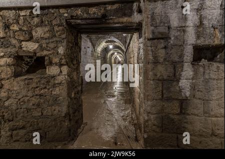 tunnel in a historic military bunker building Stock Photo