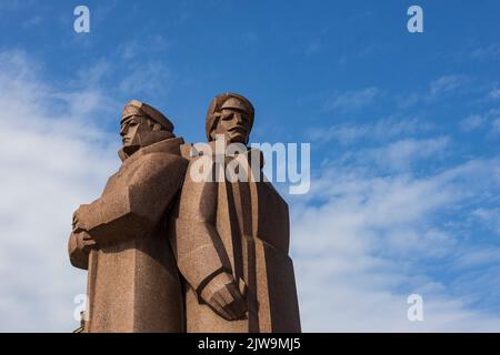 Latvian Red Riflemen monument, Riga, Latvia, Baltics, Europe Stock Photo
