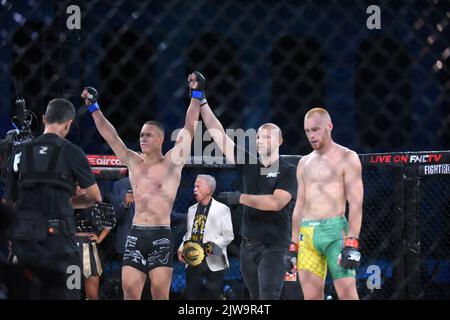 Djani Barbir fights against Andi Vrtacic during Fight Nation Championship Night - MMA at Arena Pula on September 3, 2022 in Pula, Croatia. Photo: Sasa Miljevic/PIXSELL Stock Photo