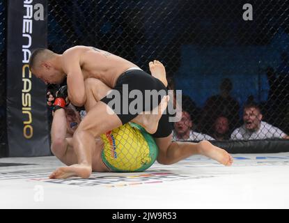 Djani Barbir fights against Andi Vrtacic during Fight Nation Championship Night - MMA at Arena Pula on September 3, 2022 in Pula, Croatia. Photo: Sasa Miljevic/PIXSELL Stock Photo