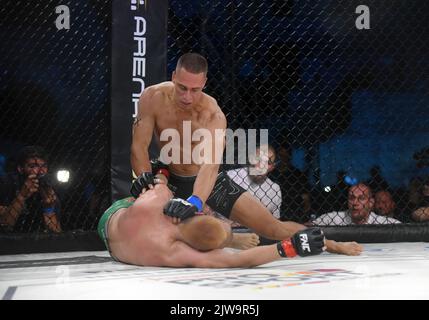 Djani Barbir fights against Andi Vrtacic during Fight Nation Championship Night - MMA at Arena Pula on September 3, 2022 in Pula, Croatia. Photo: Sasa Miljevic/PIXSELL Stock Photo