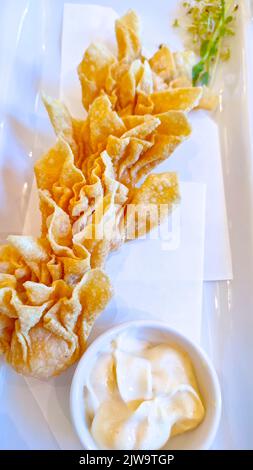 Chinese style deep fried wonton Stock Photo