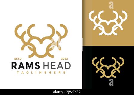 A vector illustration of logo ideas for Rams Head Company Stock Vector